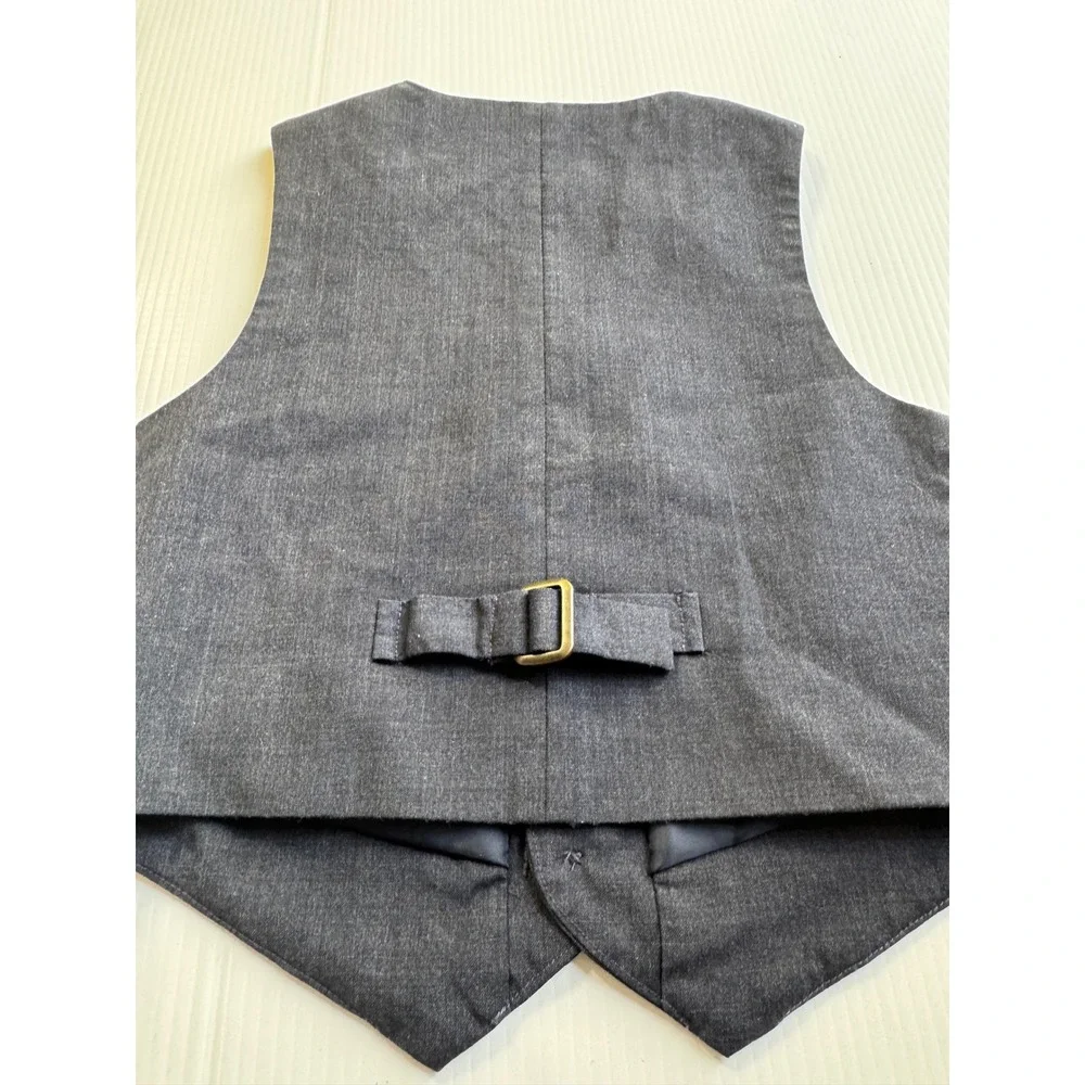 Janie and Jack Boys Charcoal Gray 100% Wool Special Occasion Formal Vest Size 4